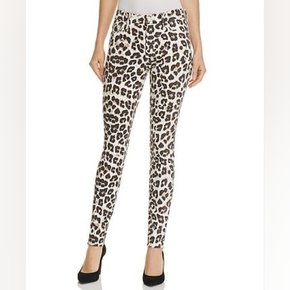Mother Jeans Leopard "Looker" High Waist Cropped Skinny Size 26 - Picture 1 of 6